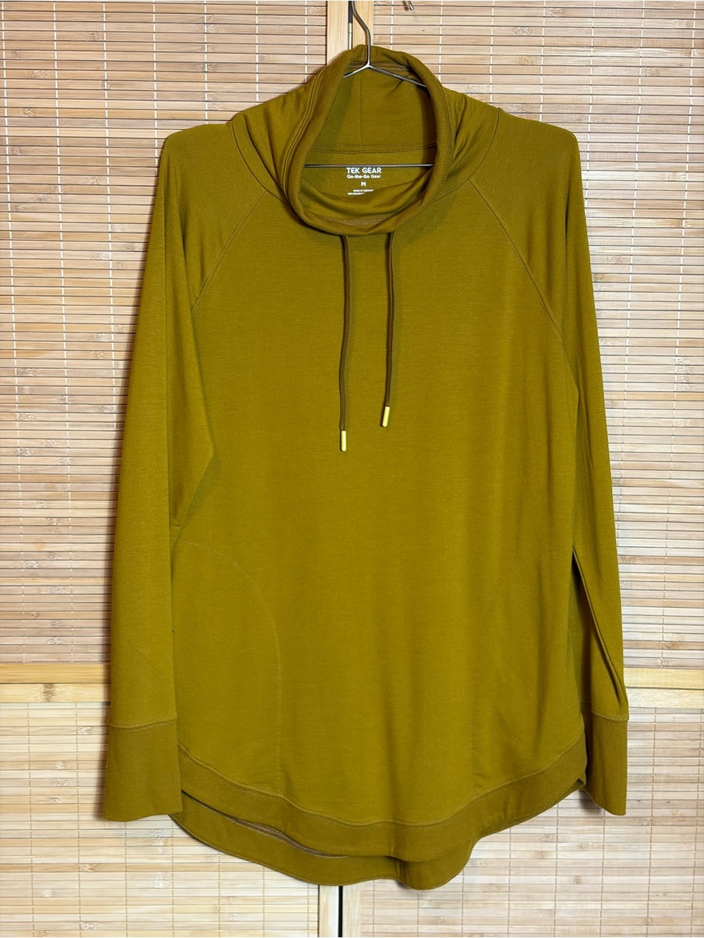 tek gear Olive Cowl Neck Pullover with Drawstring